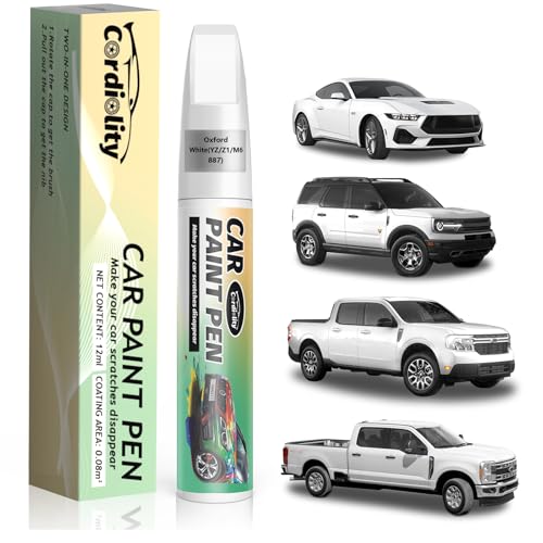 Image of Car Touch Up Paint Oxford White(YZ /Z1 /M6887) for Ford, Color Accurate Car Scratch Repair Remover Pen Fix Auto Paint Chips and Nicks