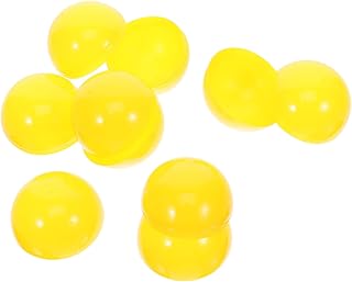 BESTonZON 20 Piezas Bola Hueca pequeño Hueco decoración Tenis de Mesa pequeñas para Juegos Bolas rellenables Juego de Fiesta Bolas de Billar de plastico el plastico Amarillo