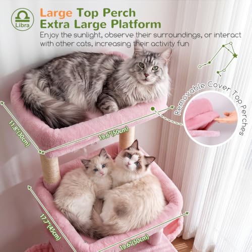 Image of Globlazer Z78 Heavy Duty Cat Tree for 20lbs Large Adult Cats, Pink