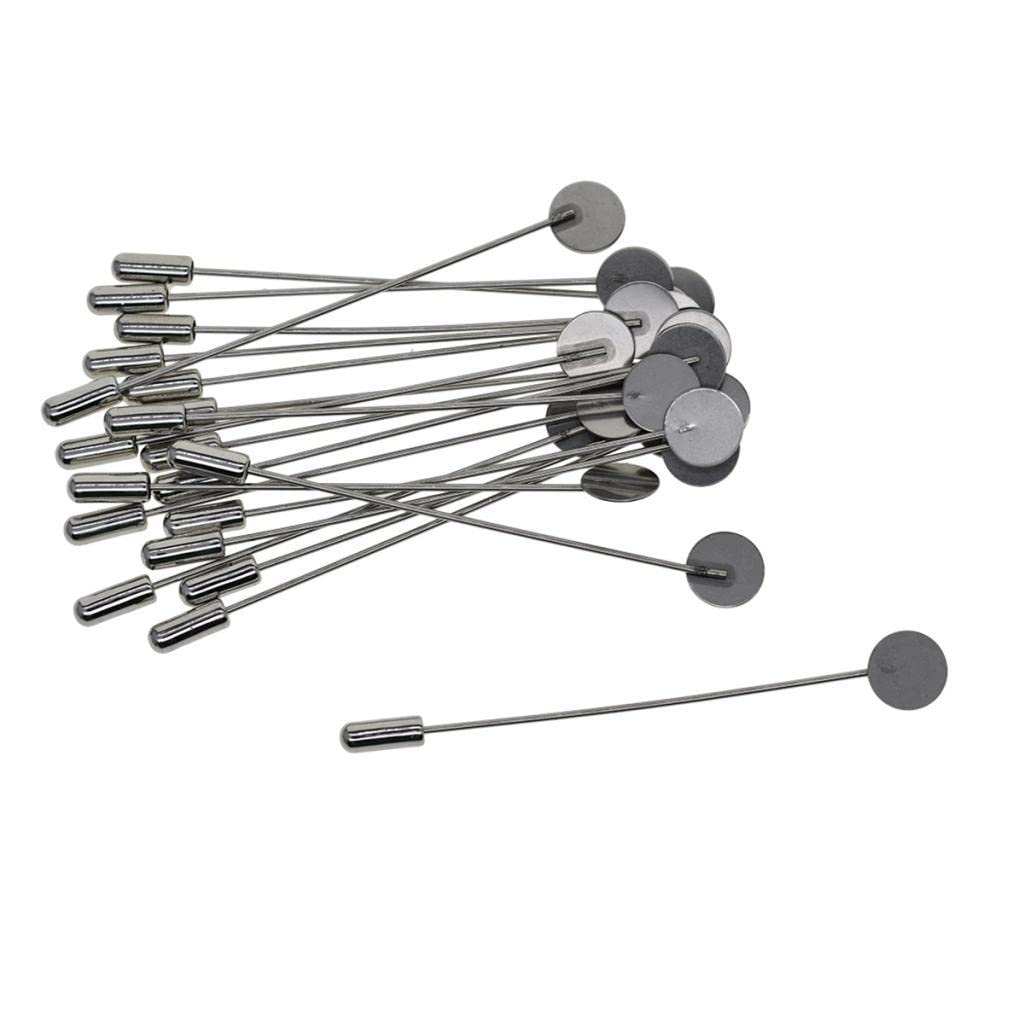 SNAPPSY 20 Set Stick Pin Hat Lapel Pins Brooch Base Part DIY Findings Crafts Blank-picture-20