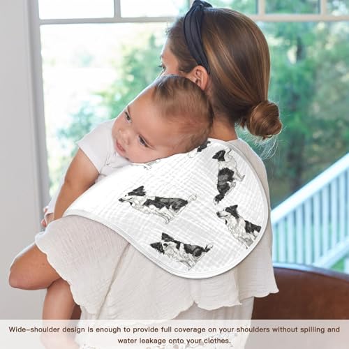 vvfelixl Cool Border Collie Burp Cloths for Baby Boy Girls Baby Washcloths Burp Rags 1 Pack4