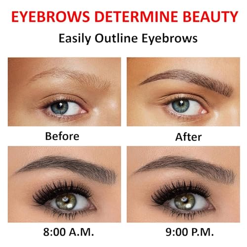 Image of SUGARGLOW Eyebrow Contouring Pen, 4-Tip Microblade Brow Pen, Liquid Eyebrow Pen Waterproof Microblading Eyebrow Pencil, Creates Natural Looking Brows Makeup Effortlessly, Long Lasting (BLACK)