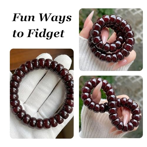 Image of Long tiantian Bodhi Fidget Bracelet for Women Natural Mudi Bodhi Seed Stretch Bracelets Protection Healing Jewelry Anxiety Relief Items