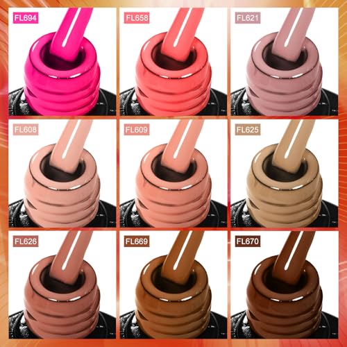 Set de 12 esmaltes en gel tonos rosas y nude miniatura 7