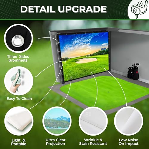 Golf Simulator Impact Screen con ojales y cuerdas miniatura 5