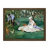 Artery8 Manet Monet Family In Their Garden Argenteuil Painting Artwork Framed Wall Art Print 18X24 Inch Famille Jardin La peinture mur