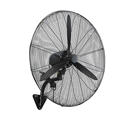Ventilador de pared - Ventilador oscilante, Ventilador industrial de aspas - 3 velocidades - Alto volumen de aire - Enfriamiento por hurac(Hoja de aluminio de 24 pulgadas, 680 mm x 780 mm, 240 W