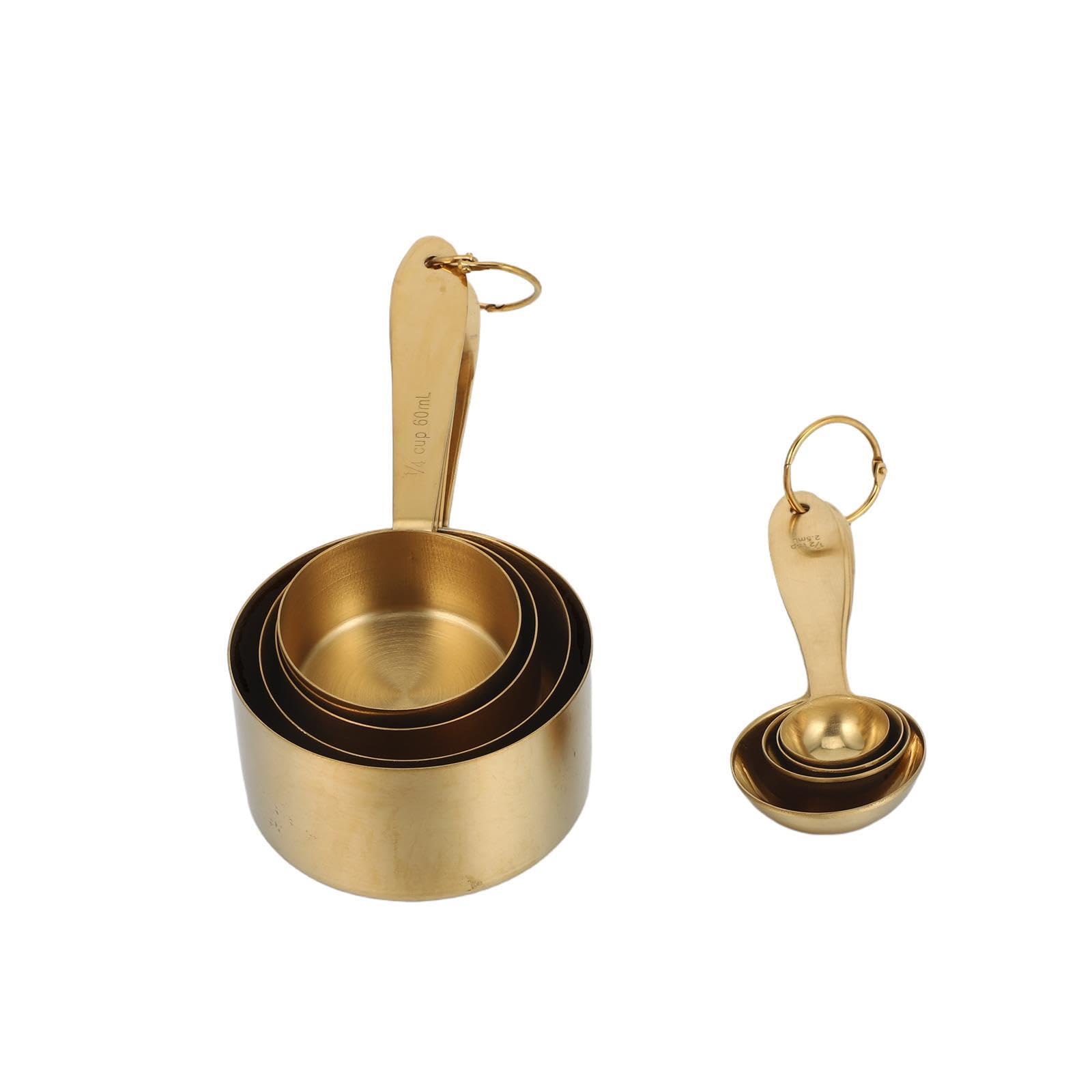 Juego de Cucharas Medidoras 1 Set de Acero Inoxidable Dorado