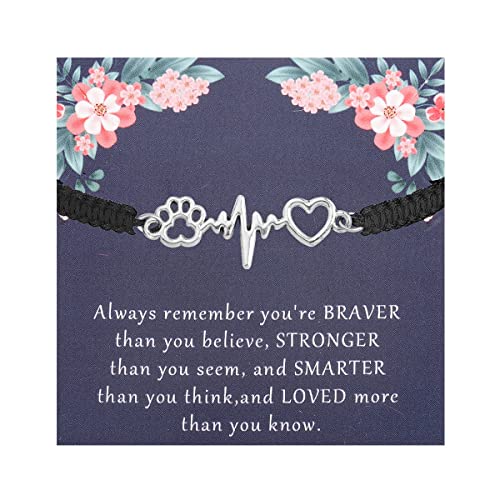 Image of KUIYAI Vet Gift Vet Tech Gift Dog Owner Gift Pet Lover Gift Veterinarian Assistant Gift Dog Paw Bracelet Always Remember Gift (AlwaysVetBr-black)