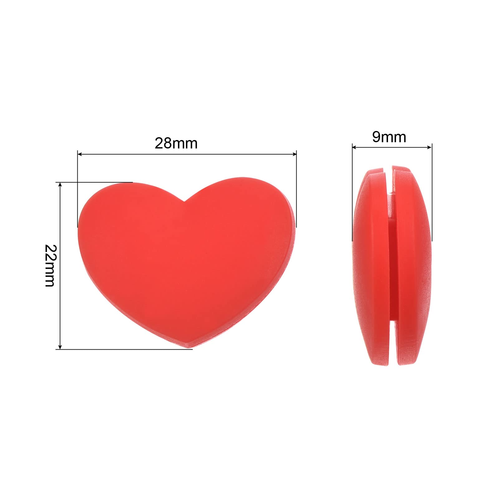 PATIKIL Tennis Vibration Dampener, 10 Pack Heart-Shaped Silicone Shock Absorber Racket String Damping for Tennis Racquet, Red, Pink