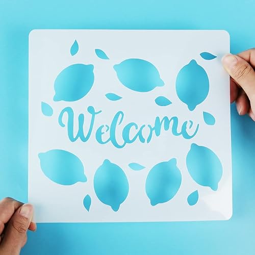 Vista 11 de Plantillas de limón, 5 plantillas de pintura de verano para casa de campo, letreros de madera, plantilla de Mylar reutilizable de limón