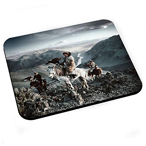 Fabulous Tapis de Souris 3 Chasseurs Altai Mongolie Aigles Montages Vallee Photo Exceptionnelle