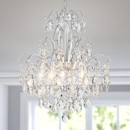 WUZUPS 5-Light Crystal Candle Chandelier Pendant Ceiling Modern Lighting Fixture