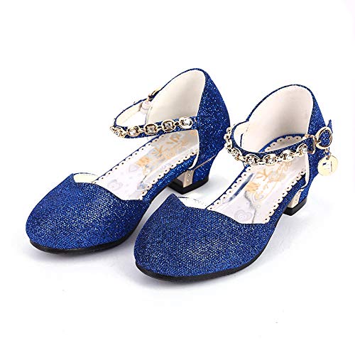 Girl Dress Shoes for Weddings and Parties High Heel Party Dress Pumpswith Rhinestone Strap