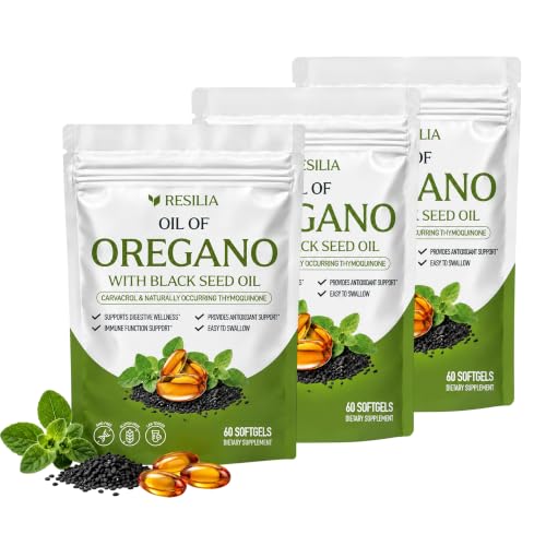 Resilia Oil Of Oregano Softgels with Black Seed Oil - 180 Softgels