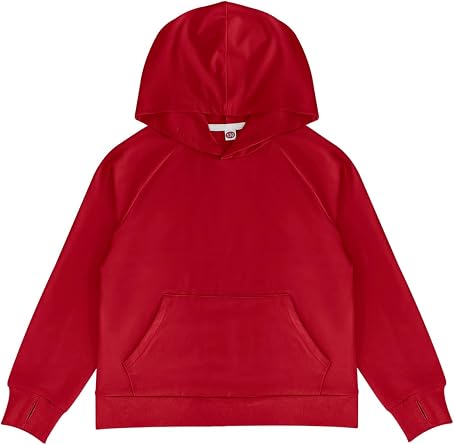Yesfashion Girls Thin Hoodie Sweatshirt Fall Lightweight Pullover Christmas Top Tshirt with Thumb Hole for 5-14 Years