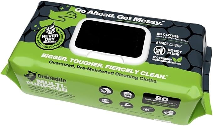 Kitchen Wet Disposable Wipes Wet Towel The Stronger Easier Way To Clean Grease, Dirt, Dust, Grime, & Glue From Hands, Tables, and More - 80 Oversized, Heavy-Duty Biodegradable Wipes
