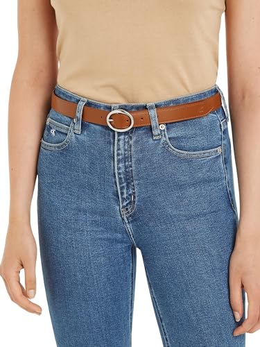 Calvin Klein Jeans Ceinture Femme Classic Round Lthr Belt25Mm Cuir Cognac 65 cm - vue 3