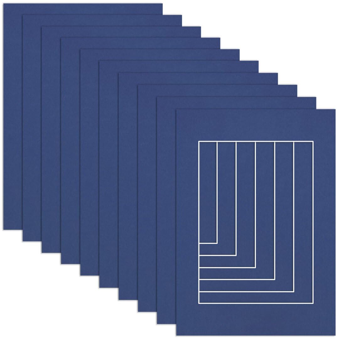 Procut Global A2 Blue Picture Mounts to Fit A3 Aperture - Precision Cut Cardboard Photo Mount - Ideal for Frames, Prints, Artwork & Certificates - Sizes & Colours Available - 10 Pack โ image 1