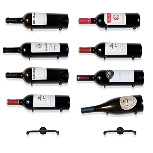 Rustic State Wall Mount Custom Design Iron Wine Bottle Holder Rack for All Adult Beverages or Liquor Set of 10 Black - Thumbnail 3