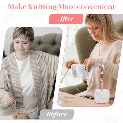 Image of 2pcs Wrist Yarn Holder, Portable Yarn Ball Holder Craft Yarn Spinner Yarn Hanger Knitting Storage Stand Crochet Minder Accessories Crocheting Supplies for Preventing Yarn Entanglement