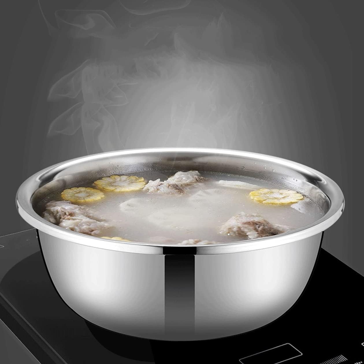 Serving Tray Mixing Bowl Fruit Bowl, Pots and Bowls 8-Piece Set, Stacking Storage Saves Space, Cooking Baking, 304 Stainless Steel