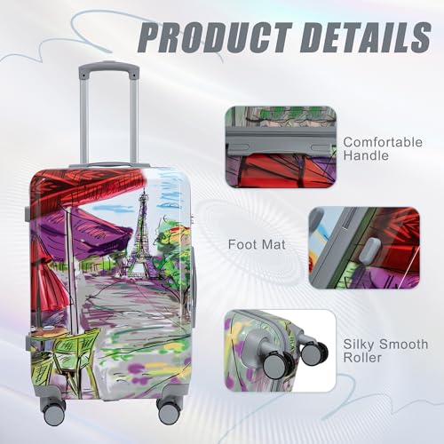 Image of Hardshell Luggage Sets, Lightweight Wave Suitcases with Spinner Wheels, Coffee Tower
