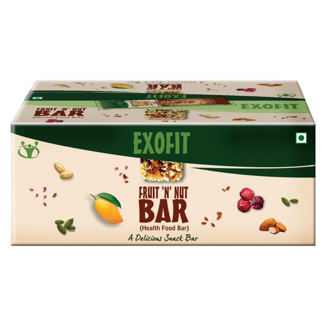 - Exofit Fruits 'N' Nut Bar -35g (Pack of 6 Bars) Ready to Eat Snack Bar - Zero cholesterol, High Fiber, No Trans Fat, Mango -210Gm