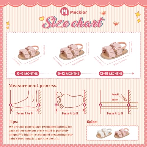 Image of Meckior Infant Baby Girls Boys Summer Sandals Open Toe Lace Princess Dress Wedding Flats Shoes Newborn Toddler Soft Non-slip Sole First Walker Crib Shoes