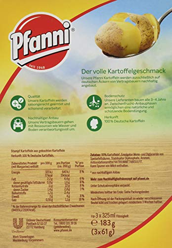 Pfanni Stampf Kartoffeln fast wie selbst gemacht für ein leckeres Kartoffelgericht mit 100% deutschen Kartoffeln 6x 183 g