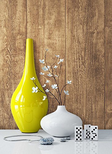 Holz-Muster-Tapete Vlies Braun Edel | schöne edle Tapete im...