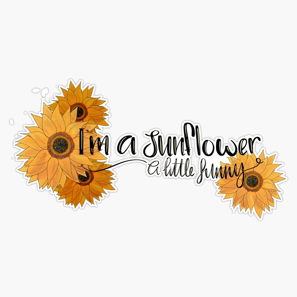 Funny Little Sunflower Vinyl Sticker Waterproof Bumper Sticker Laptop Window Decal 5"