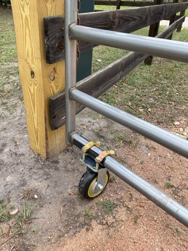 Image of Gate Wheels for Metal Tube Gate - 6 inch Farm Gate Wheel for Metal Swing Gate Fence Support - 1 Pack