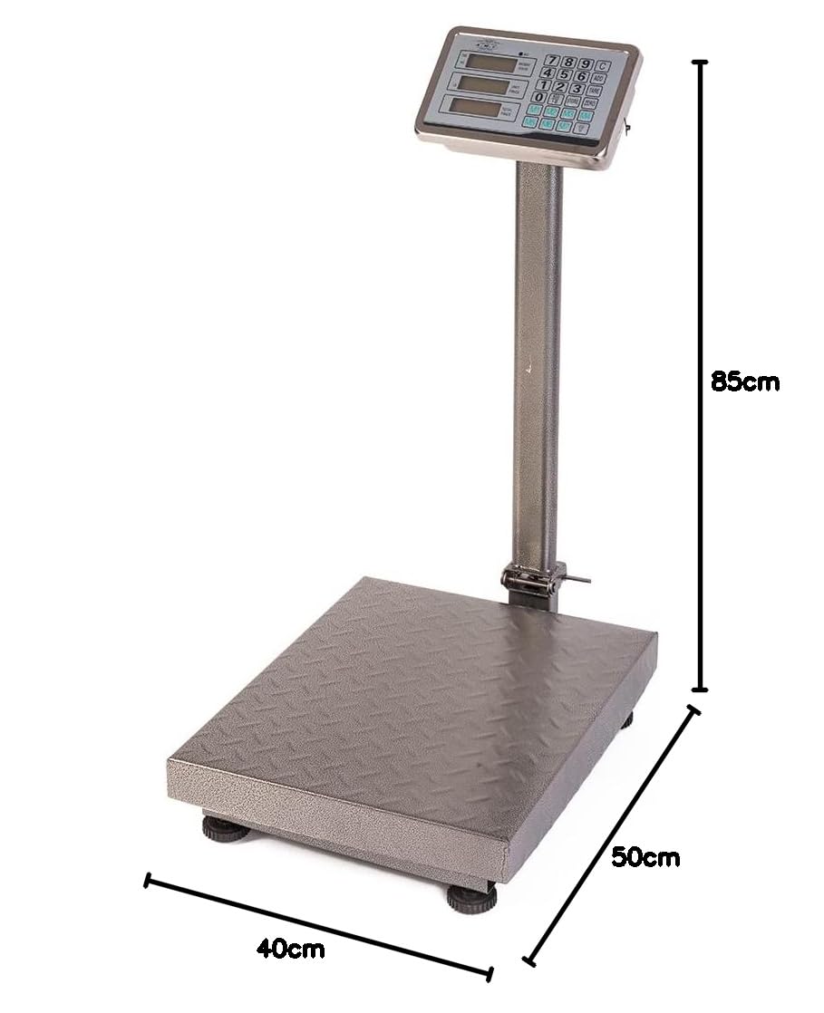 A.M.C. - Báscula digital electrónica profesional de 300 kg con pantalla industrial recargable para utilizarla en tienda, casa, empresa o actividad ambulante