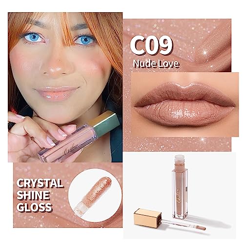 Oulac Nude Shimmer Liquid Lipstick High-Shine Glitter Lip Gloss for Women Shimmer Non-Sticky Glossy Finish Liquid Lipstick Hydrating Lip Gloss Fuller-looking Lip Makeup Vegan & Cruelty-Free 09 - Image 2