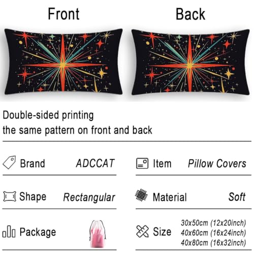 Juego de 2 Fundas Cojines 40x60 Negro Rectangular Almohada Terciopelo 7