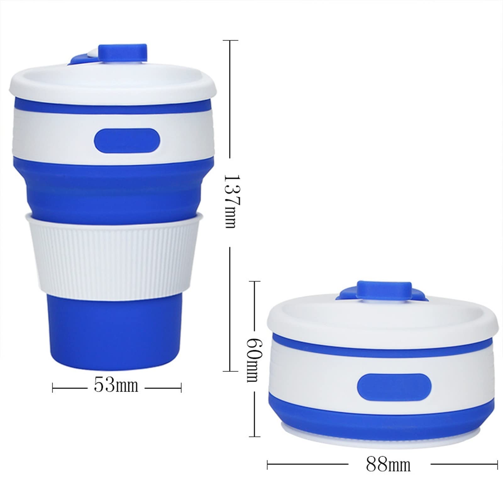 Reise-Kaffeetasse, Kaffeetassen mit Strohhalm, faltbar, tragbar, Silikon, Wasserbecher im Freien, Camping, Wandern, Picknick (3)