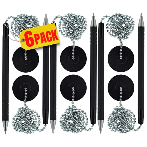 1InTheOffice Stift mit Kette Schwarz 6er-Pack
