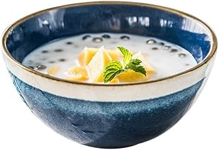 Y-LKUN Mediterranean Ceramic Rice Bowl Creative Personality Blue Small Fresh Eating Bowl Home bowl
