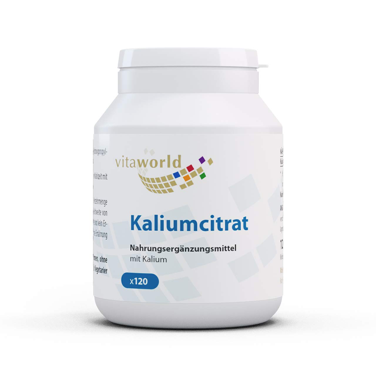 Vita World Pack de 3 Citrate de potassium 605mg dose journalière 3 x 120 Capsules Made in Germany