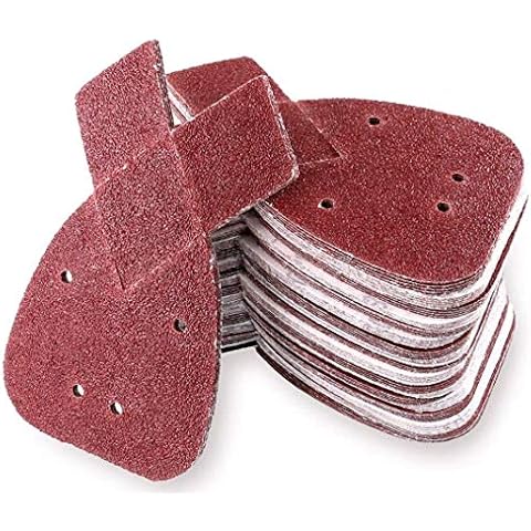 LATERN 60Pcs Sanding Sheets with Extra 2 Tips for Replacement, 40/60/80/120/180/240 Grits Hook and Loop Mouse Sander Pads Sander Paper to Fit Black and Decker Detail Palm Sander (14 x 9cm) Cover