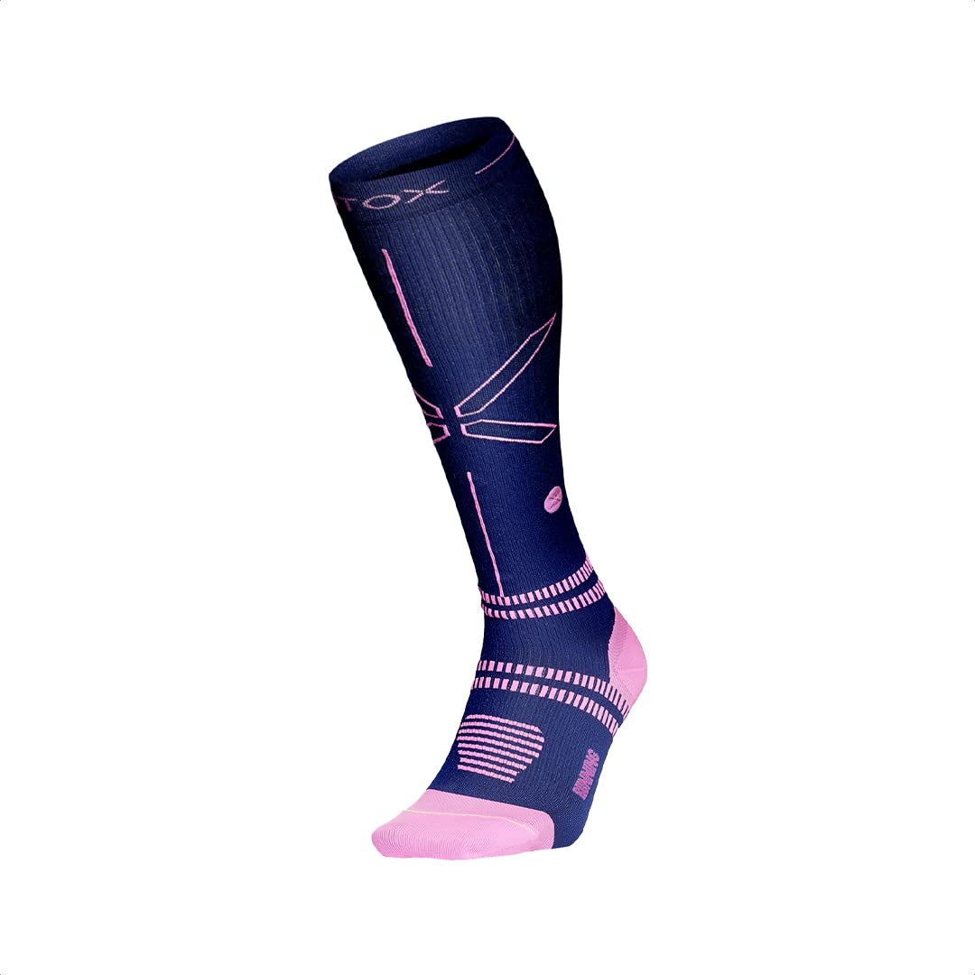 STOX Energy Socks Chaussettes de Contention Running Femme | Chausette Femmes, Bas de Contention, Chaussettes Course a Pied et Trail, Compression Socks, Anti Ampoule, Sans Couture