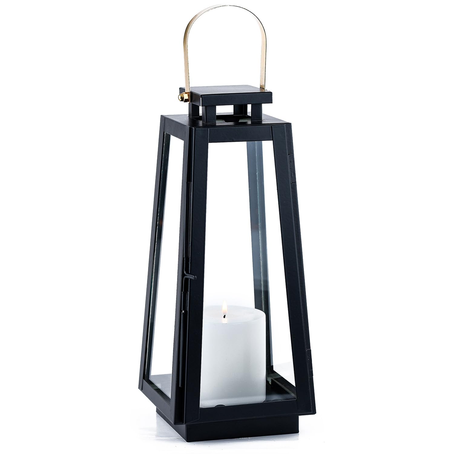 Skandinavisches Gartenwindlicht Eirik edel aus Metall in Schwarz 40 cm