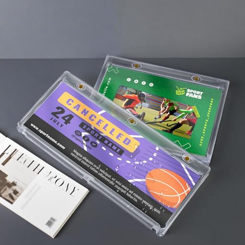 Image of DEDC Vertical Booklet Magnetic Case Storage Magnet Card Holder Cardholder 175PT One Touch Trading Baseball Cards Protector UV Protection Display Showcase No PVC(2CT-134mm)