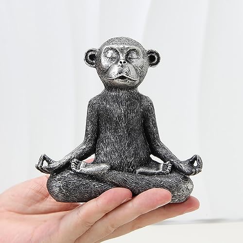 Home Decoration Monkey Statue Sitting in Yoga Pose for Meditation and Spiritual Living Room Decor
| Monkey Figurine for Bedroom Shelf and Bookshelf Cute Animal Gift Small Holiday Ornament
| Cute Sitting Yoga Monkey Statue for Home Living Room and Be
