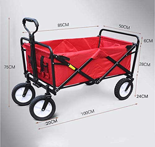 Carro plegable de mano para jardín con ruedas giratorias 360° y estructura de acero y tela Oxford, carga máxima 80 kg miniatura 2