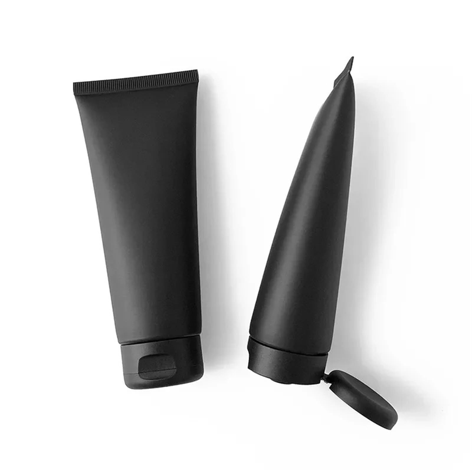 Bottiglie di plastica per condimenti da spremere, 10-100 pz Vuoto 100 ml Nero Opaco Tubo Morbido di Plastica Detergente Viso Crema for Il Corpo Contenitore Cosmetico Flip Cap(White Cap 4,30pcs)