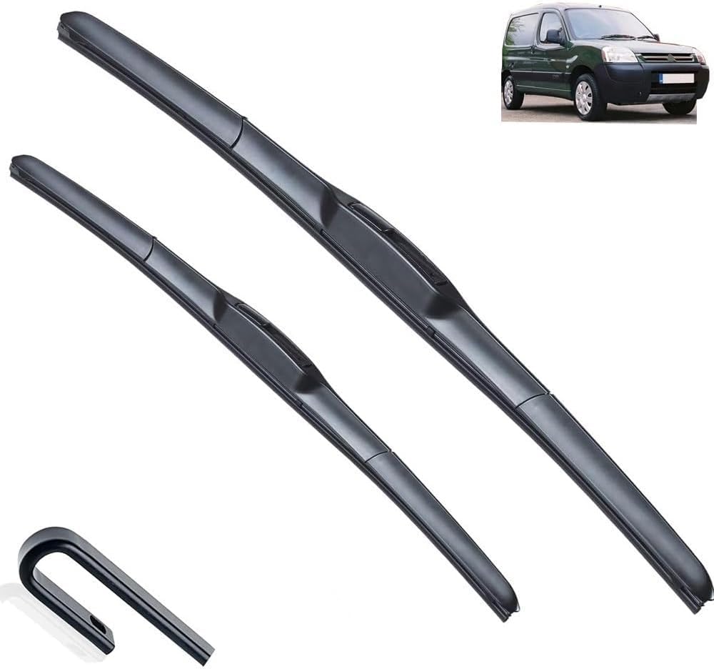 liyuexiangfffc Windscreen Wiper Blades, All Weather Silent Replacement Wipers Fit For Citroen Berlingo MK1 2000 2001 2002 2003 2004 2005 2006 2007 Car Models, 2PCS Front Wipers