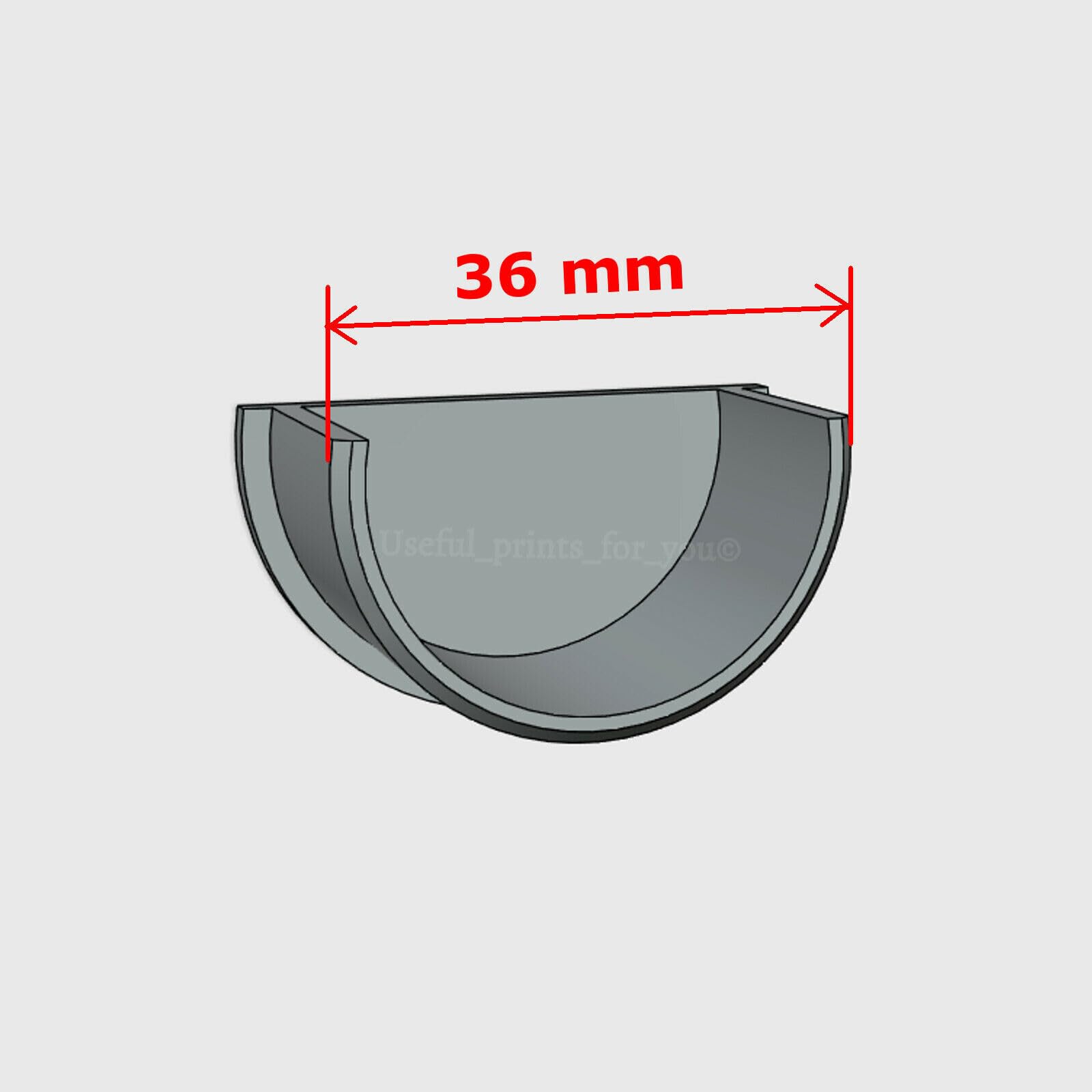Half Round 36 mm Greenhouse Outlet & Blank End Kit, Grey - Image 2