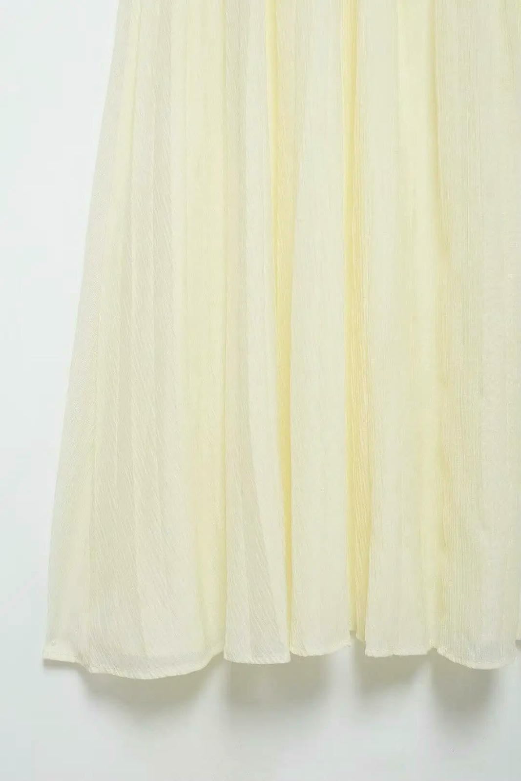 Falda Larga Mujer Falda De Punto De Punto Plisado Combinado con Cintura Elasticada De Cintura Alta Falda Midi De Cintura Alta-Beige-l